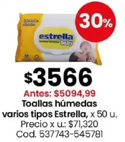 Coto Estrella toallas húmedas varios tipos oferta