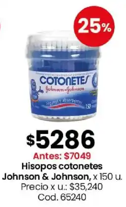 Coto Johnson & johnson hisopos cotonetes oferta