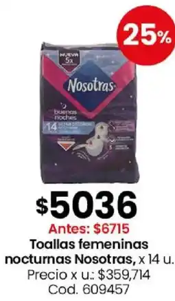 Coto Nosotras toallas femeninas nocturnas oferta