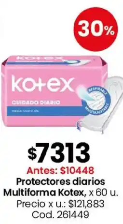 Coto Kotex protectores diarios multiforma oferta