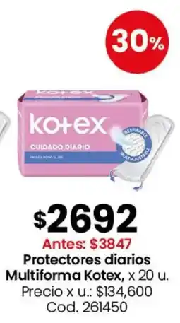 Coto Kotex protectores diarios multiforma oferta