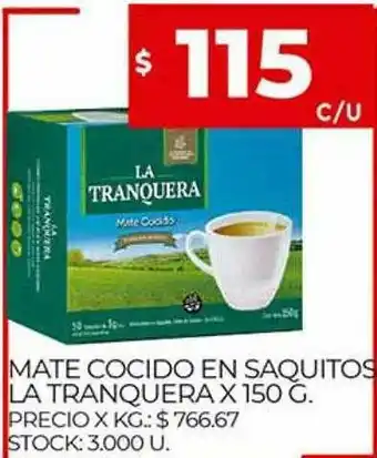 Supermercados DIA Mate Cocido En Saquitos La Tranquera oferta