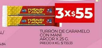 Supermercados DIA Turrón De Caramelo Con Mani Arcor oferta