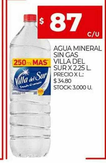 Supermercados DIA Agua Mineral Sin Gas Villa Del Sur oferta