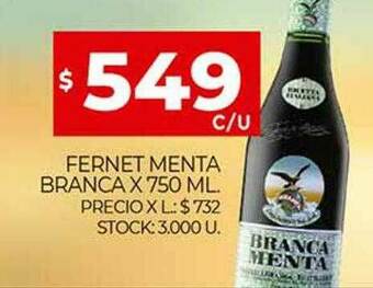 Supermercados DIA Fernet Menta Branca oferta