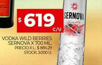 Supermercados DIA Vodka Wild Berries Sernova oferta
