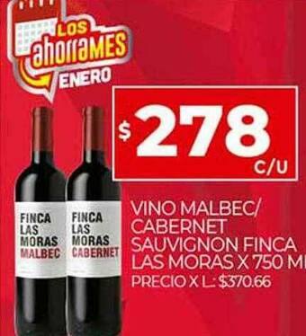 Supermercados DIA Vino Malbec Cabernet Sauvignon Finca Las Moras oferta