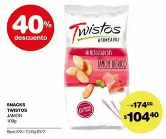 Atomo Conviene Snacks Twistos Jamon 100 g oferta