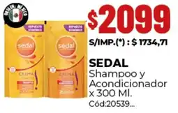 Diarco Sedal shampoo y acondicionador oferta