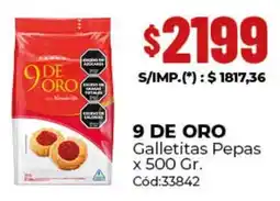 Diarco 9 de oro galletitas pepas oferta