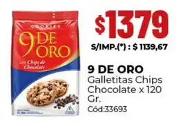 Diarco 9 de oro galletitas chips chocolate oferta