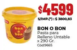 Diarco Bon o bon pasta para relleno untable oferta