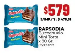 Diarco Rapsodia bizcochuelo mini torta oferta