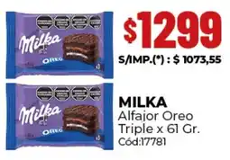 Diarco Milka alfajor oreo triple oferta