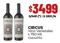 Diarco Circus vino varietales oferta