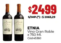 Diarco Etnia vino gran roble oferta