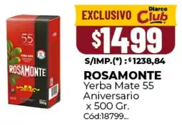 Diarco Rosamonte yerba mate 55 aniversario oferta