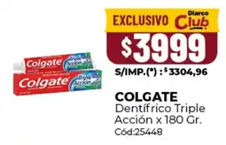 Diarco Colgate dentifrico triple acción oferta