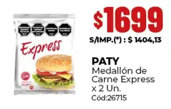 Diarco Paty medallón de carne express oferta