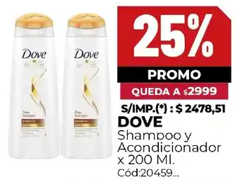 Diarco Dove shampoo y acondicionador oferta