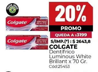 Diarco Colgate dentifrico luminous white brillant oferta