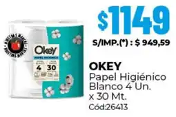 Diarco Okey papel higiénico blanco oferta