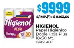 Diarco Higienol papel higiénico doble hoja plus oferta