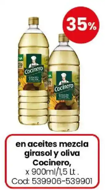 Cocinero en aceites mezcla girasol y oliva