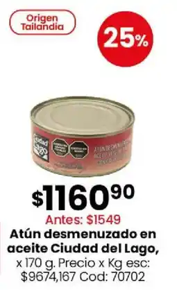 Coto Ciudad del lago atún desmenuzado en aceite oferta
