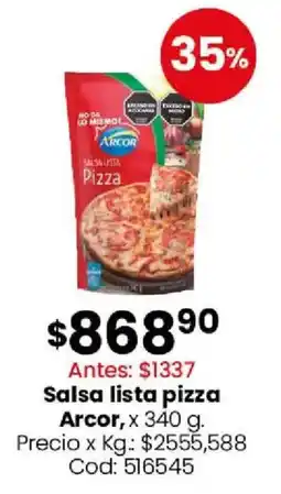 Coto Arcor Salsa lista pizza oferta