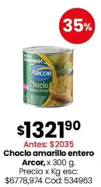 Coto Arcor choclo amarillo entero oferta