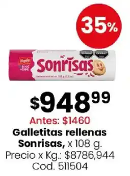 Coto Sonrisas galletitas rellenas oferta