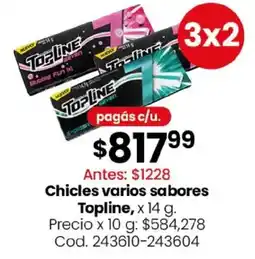 Coto Topline chicles varios sabores oferta