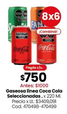 Coto Coca cola seleccionadas gaseosa línea oferta