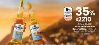 Coto Corona cero cerveza sin alcohol oferta
