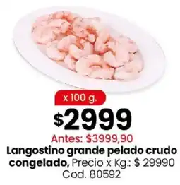 Coto Langostino grande pelado crudo congelado oferta