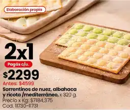 Coto Sorrentinos de nuez, albahaca y ricota /mediterráneo oferta