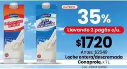 Coto Conaprole leche entera/descremada oferta