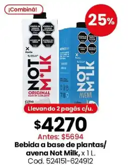 Coto Not milk bebida a base de plantas/ avena oferta