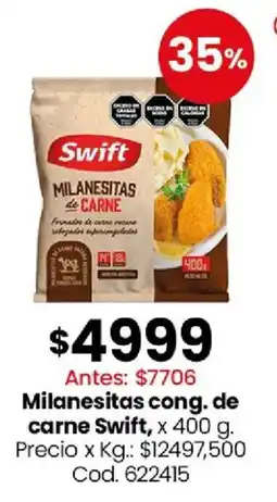 Coto Swift milanesitas cong. de carne oferta