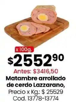 Coto Lazzarano matambre arrollado de cerdo oferta