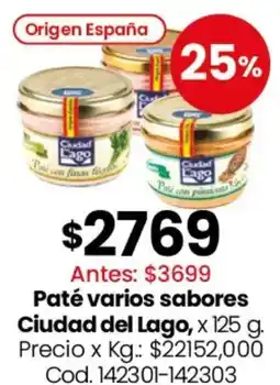 Coto Ciudad del lago paté varios sabores oferta