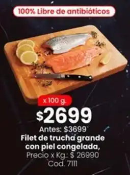 Coto Filet de trucha grande con piel congelada oferta