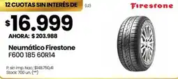 Changomas Firestone neumático F600 185 60R14 oferta