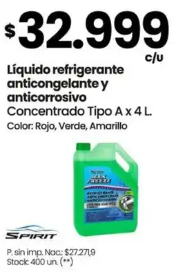 Changomas Líquido refrigerante anticongelante y anticorrosivo concentrado tipo A oferta