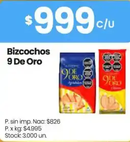 Changomas 9 de oro bizcochos oferta