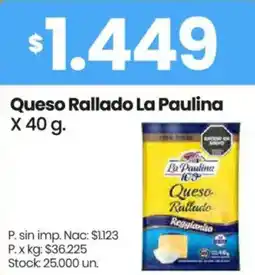 Changomas La paulina queso rallado oferta