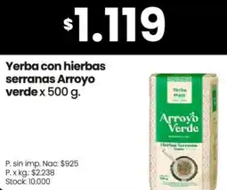 Changomas Arroyo verde yerba con hierbas serranas oferta