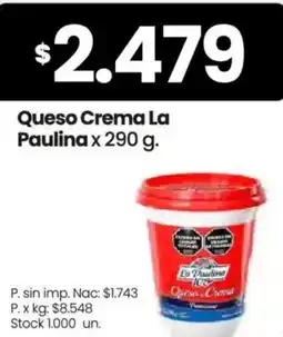 Changomas La paulina queso crema oferta