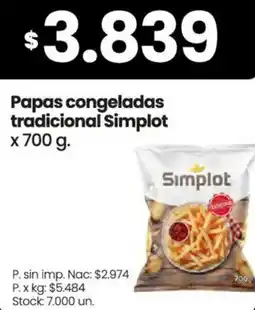 Changomas Simplot papas congeladas tradicional oferta
